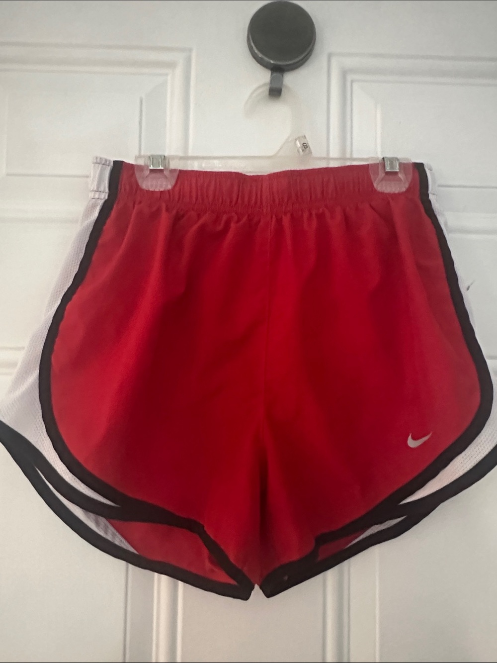 Nike Red Women's Running Shorts with Black Trim